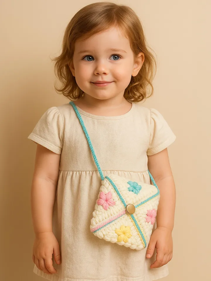 Pastel Flower Crochet Envelope Bag PDF Pattern โ DIY Soft Texture Crossbody Pouch Tutorial โ Colorful Yarn Purse Design