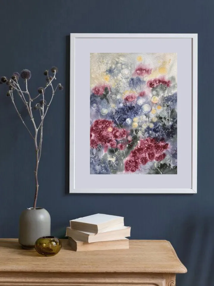 Wildflowers Original Painting Flowers Watercolor Floral Wall Art Spring Painting