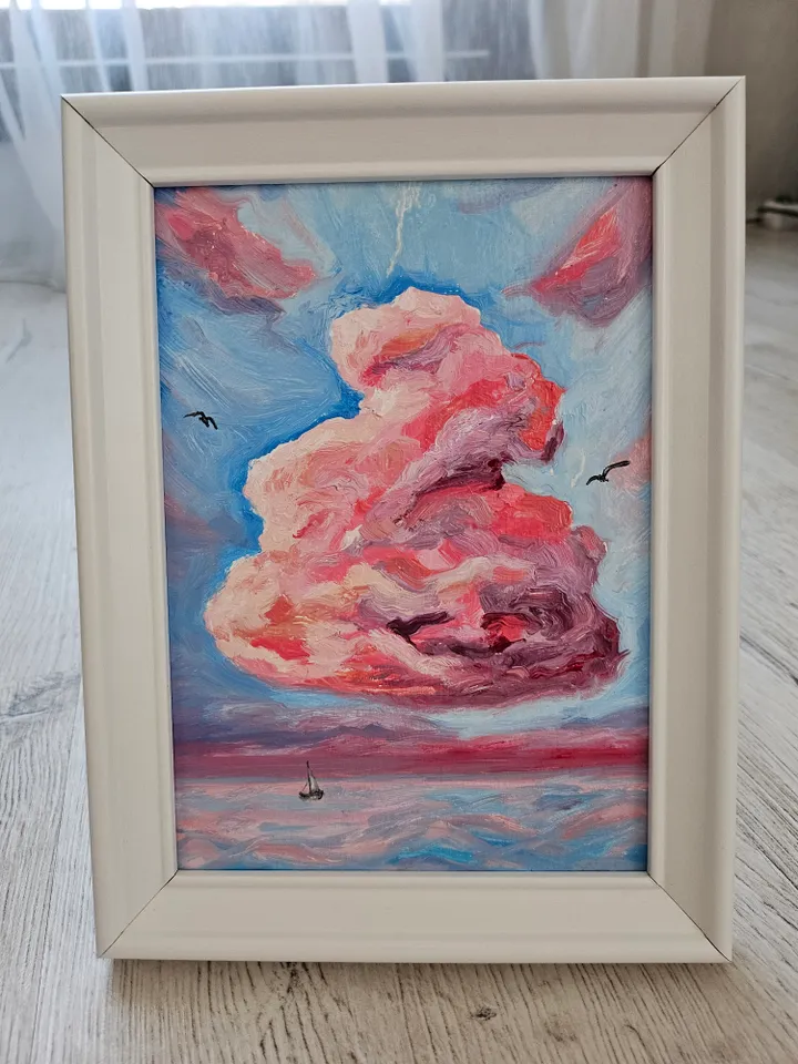 Oil painting | Pink cloud sunset