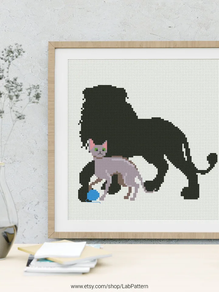 Cat Lion Cross stitch pattern | Embroidery Pattern | Instant Download | Embroidery Designs