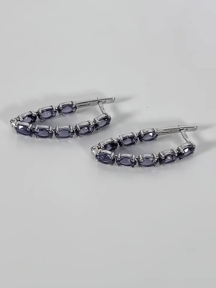 Earrings silver 925 with amethyst