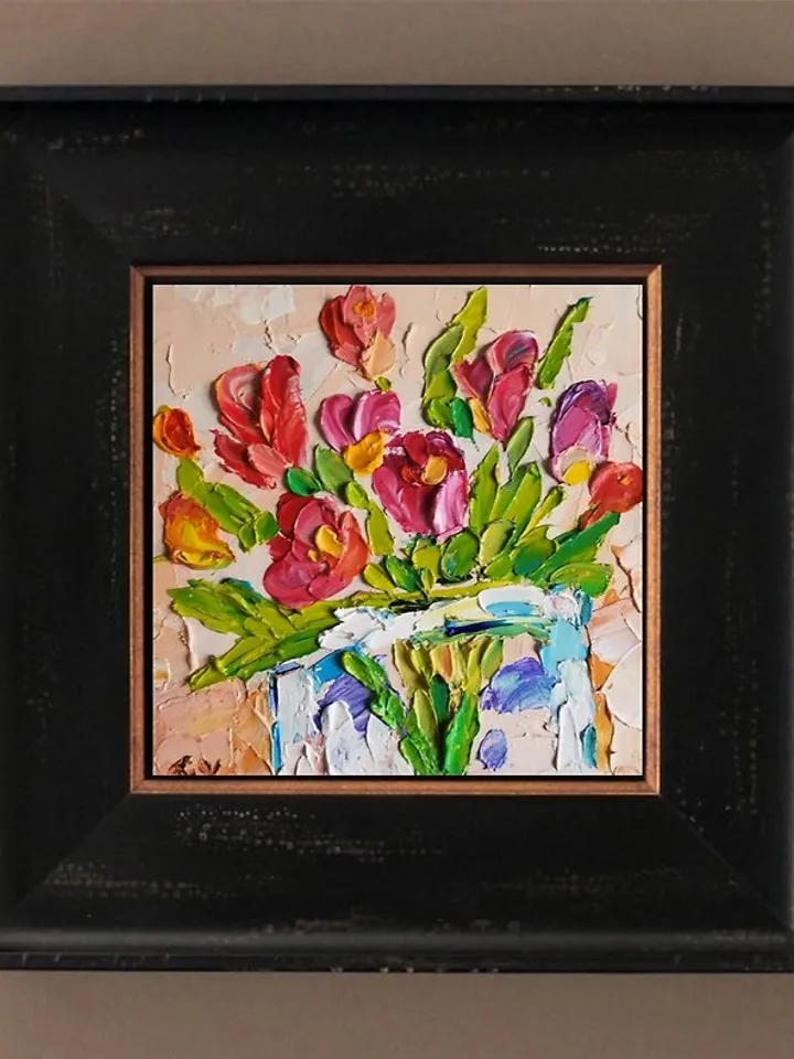 Tulip Painting Floral Original Design Flower Wall Decor Cute Poster
