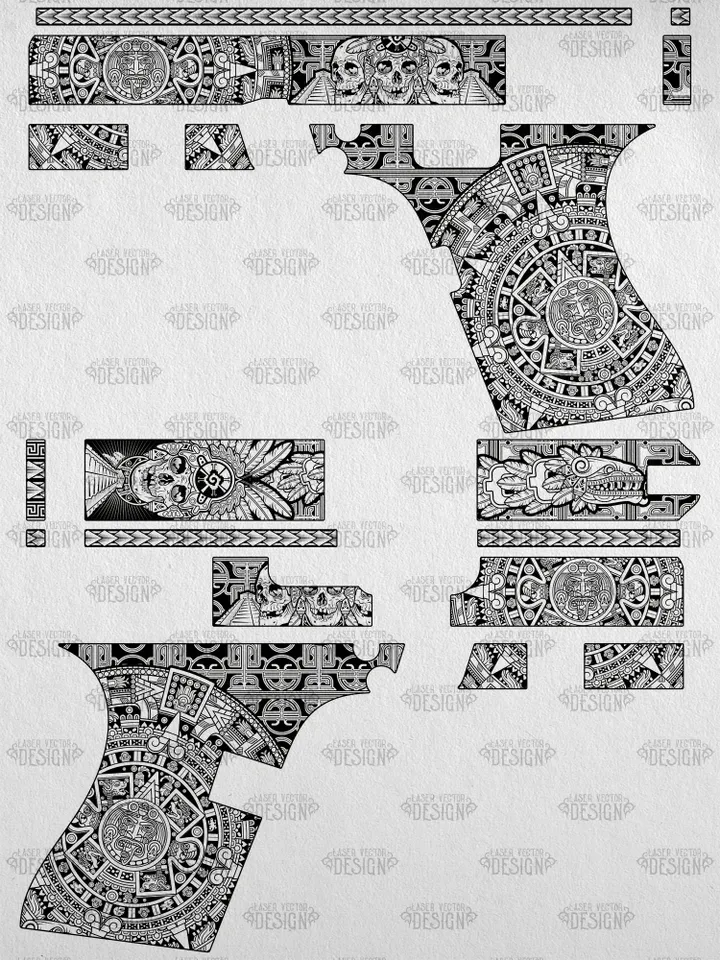 VECTOR DESIGN Glock 27 gen 3 Aztec calendar