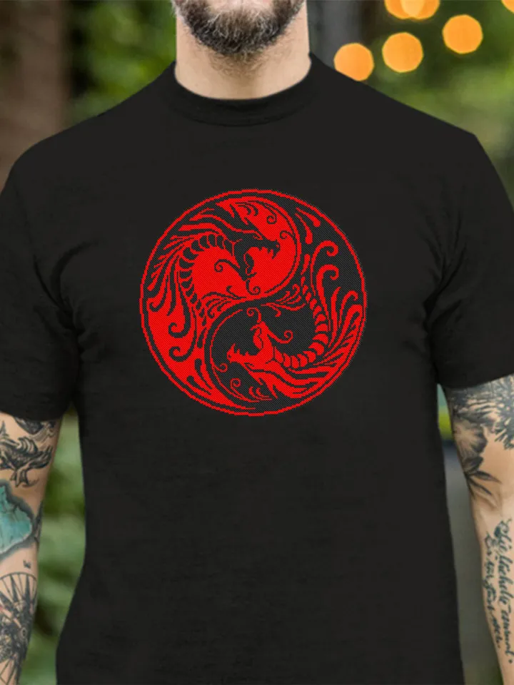 Dragons Yin Yang cross stitch pattern download PDF Dragons mandala digital Ying Yang embroidery beginners Modern cross stitch chart #M161