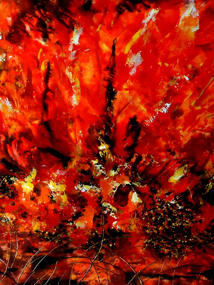 Abstract original painting, Painting fire, Abstract acrylic painting