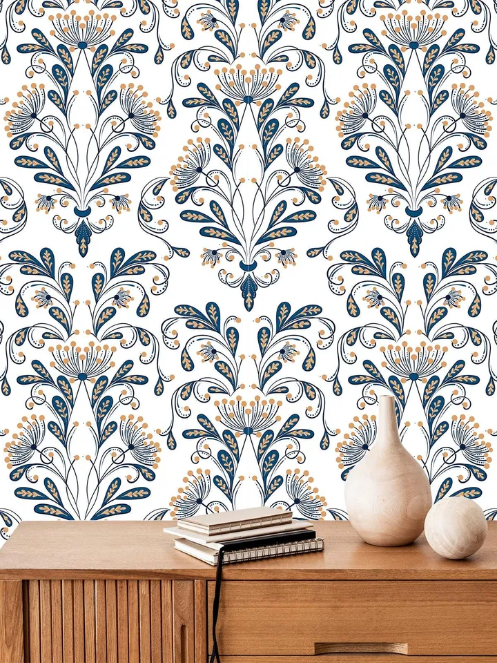 Pastel Art Nouveau Peel and Stick wallpaper Removable Home decor wp1