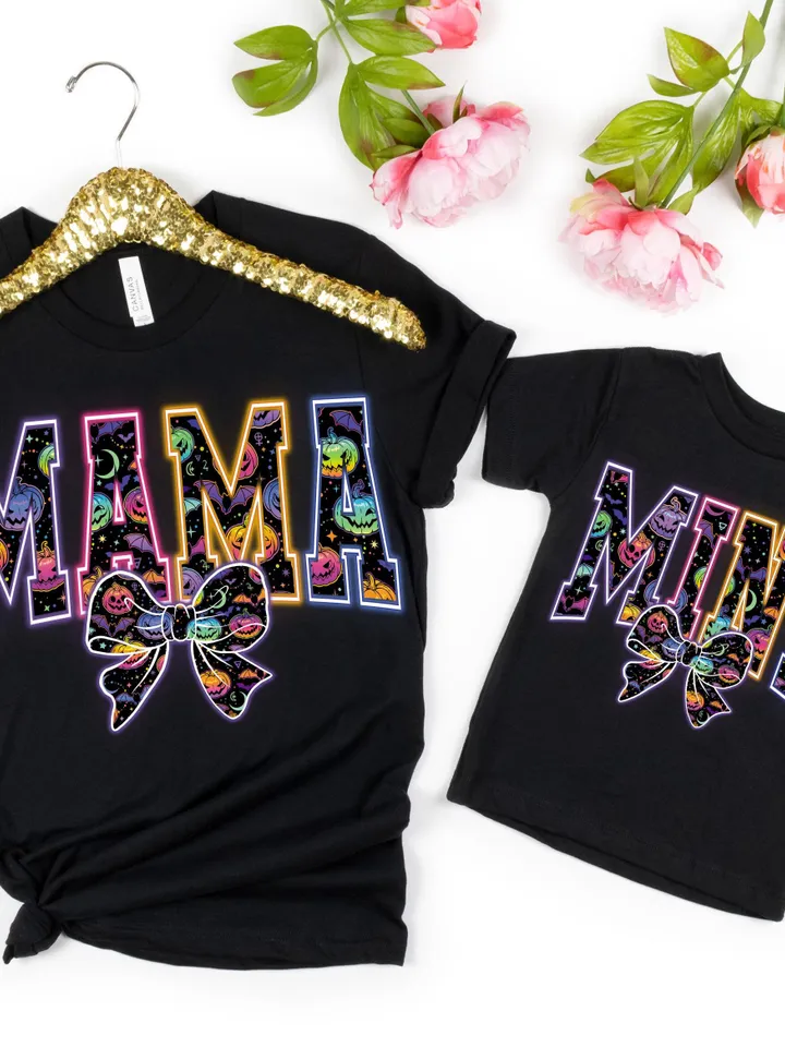 Mama Mini Png, Coquette Halloween Neon Png, Spooky Mama Png, Floral Ghost Png, Spooky Season Png, Halloween Mama Png, Girly Coquette Bow Png