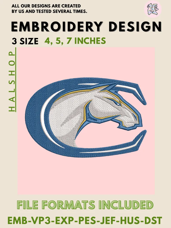 UC Davis Aggies NCAA Team Funny Mascot Logo Embroidery Design Files – College Sports Machine Embroidery, 3 Sizes, Digital Instant Download