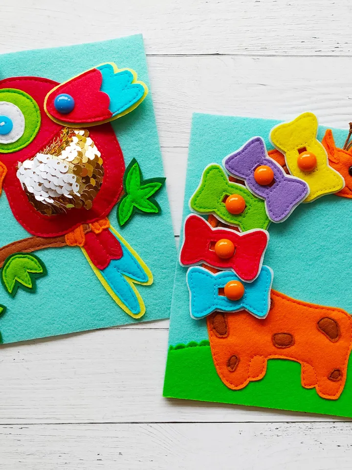 Animals Quiet book pattern PDF & Tutorial pages, Felt book pattern svg, Quiet book ideas, Sensory toys, Pdf felt sewing pattern for toddler
