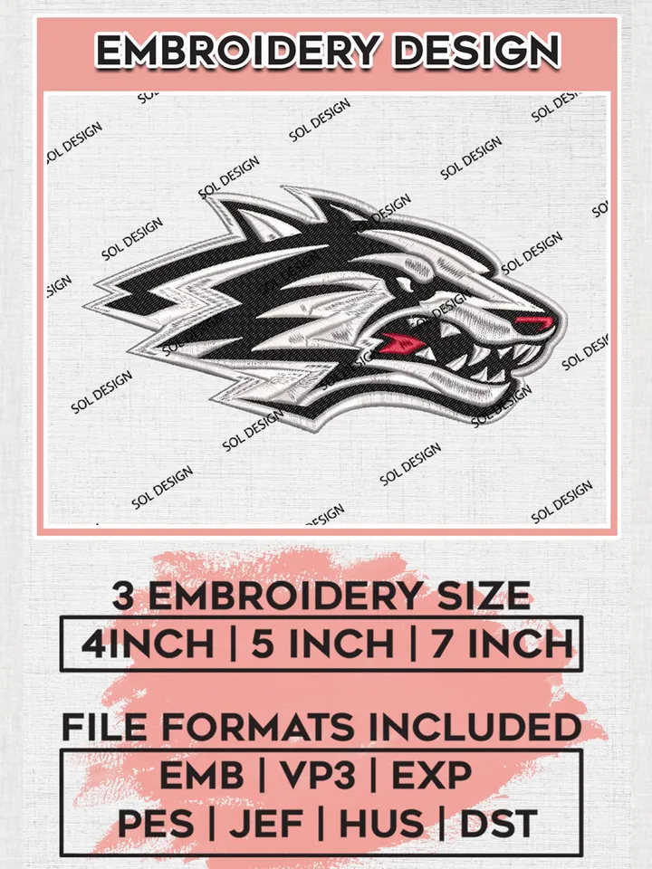 New Mexico Lobos Team Head Mascot Logo embroidery designs, NCAA New Mexico Lobos Logo Machine embroidery files, NCAA Team Logo embroidery designs, NCAA Game Day Machine embroidery designs, Digital Download