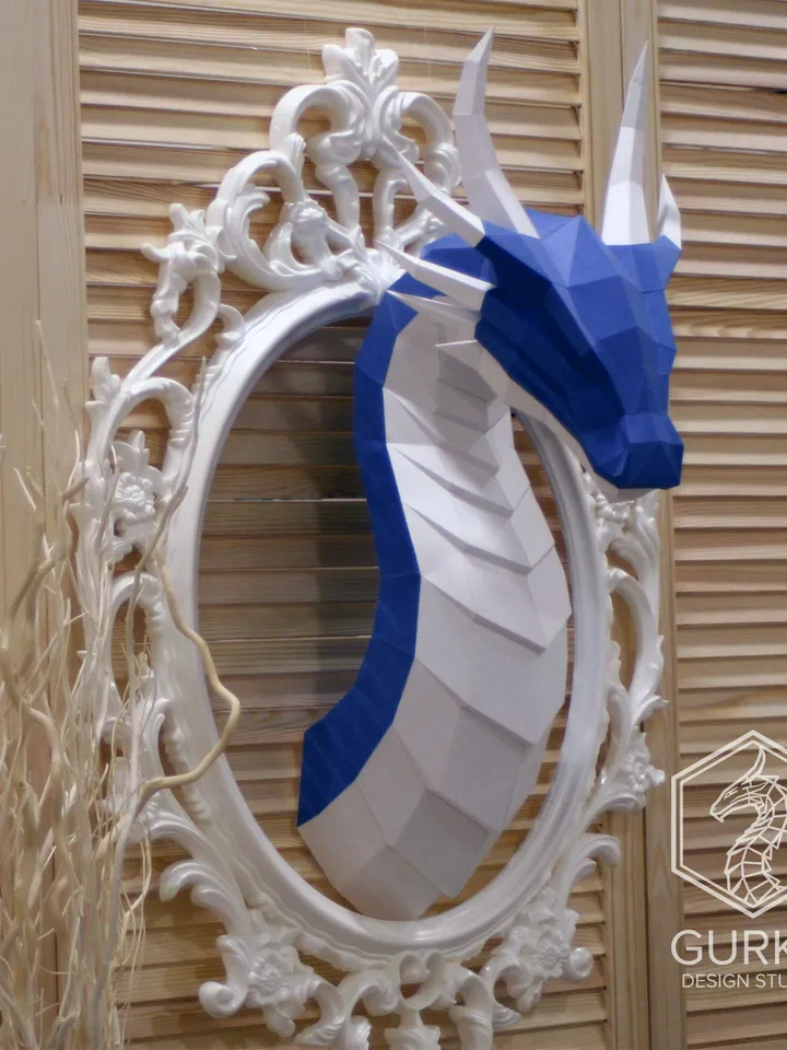 Papercraft Dragon With Wings, Digital Template, PDF Download, Gurko, 3D Low Poly, Pepakura, DIY Origami Sculpture, Paper Decor, DIY Gift
