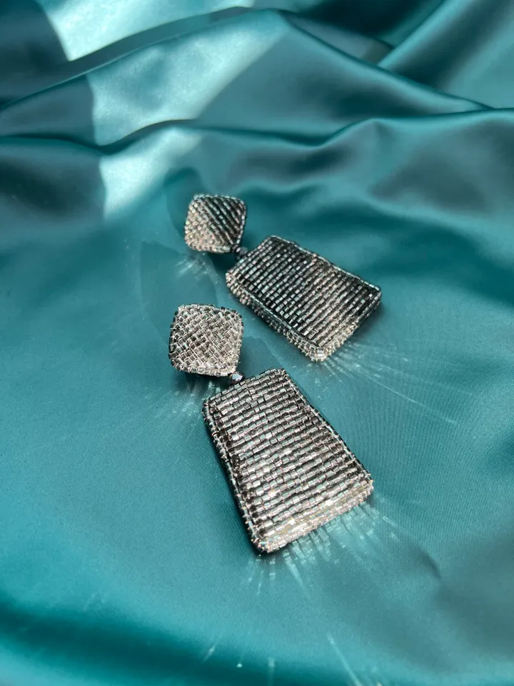 Trapezoid Beaded Earrings