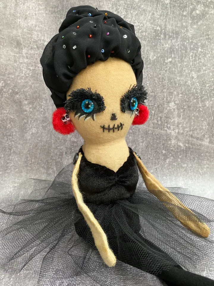 Scary doll for macabre decor . Weird gifts . Cute creepy doll . Halloween doll .