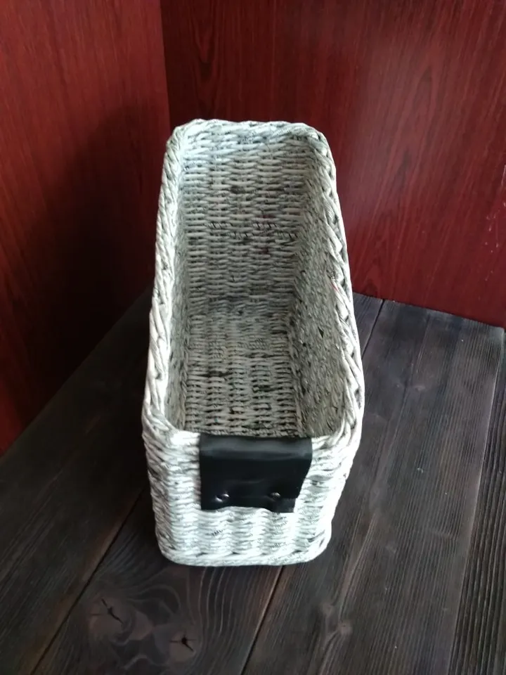 Desktop organizer for magazines Magazine basket Home office organizer Basket for Newspapers Mail storage Paper Storage