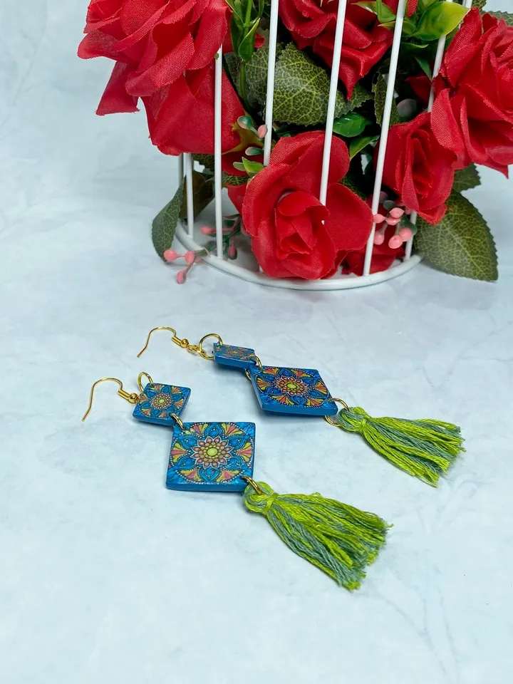Handmade fringe earrings.