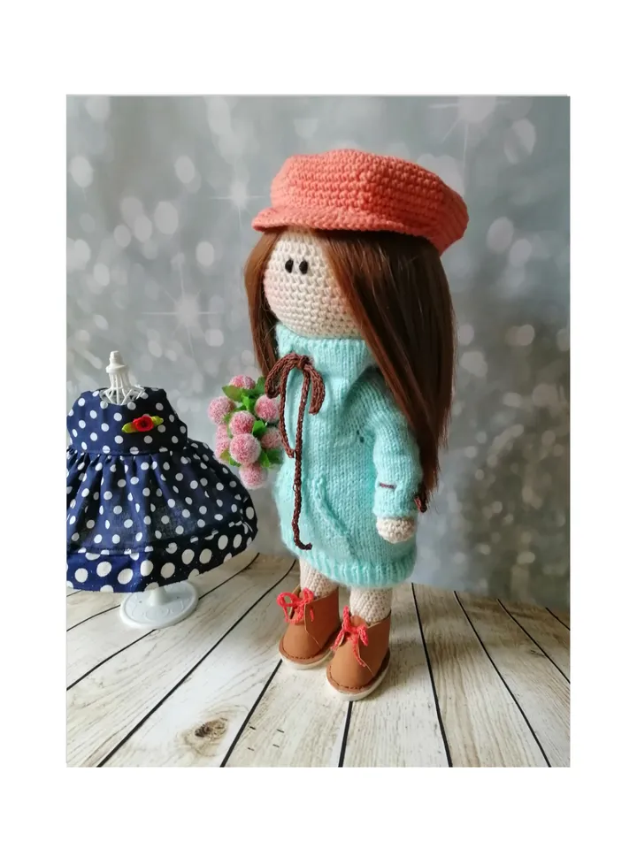Doll, knitted doll, interior doll, game doll, doll in clothes