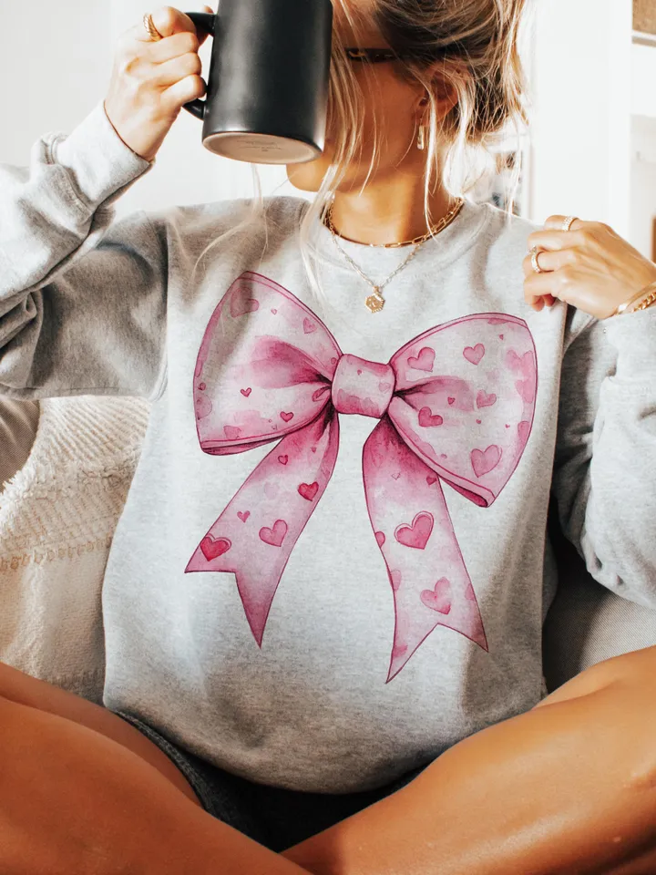 Valentine's day Heart Coquette bow Png, Retro Valentine Shirt Design, Valentine's Day Png, Valentine Love Png, valentine's day bow png