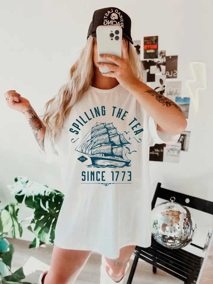 Spilling the Tea Since 1773 Png, America PNG, 4th of July PNG, Digital Download Png, Independence Day png, Retro America, USA png, 1776 png