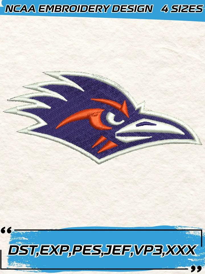 UTSA Roadrunners Mascot Embroidery Designs,NCAA Logo Embroidery Design,Machine Embroidery Design File,4 Sizes, Digital Download