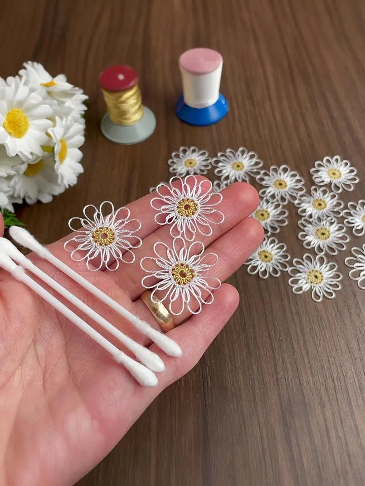 Elegant Needle Lace Daisy Motif Pattern PDF, Intricate Floral Design Tutorial, DIY Jewelry, Embellishments, or Decoration