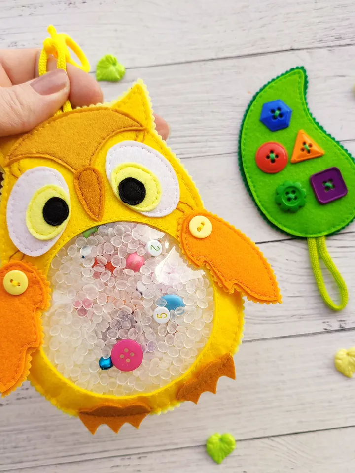 Owl I spy bag pattern & tutorial, I spy game felt pattern, Montessori travel toys, Autism sensory toys PDF, Felt Sewing pattern baby