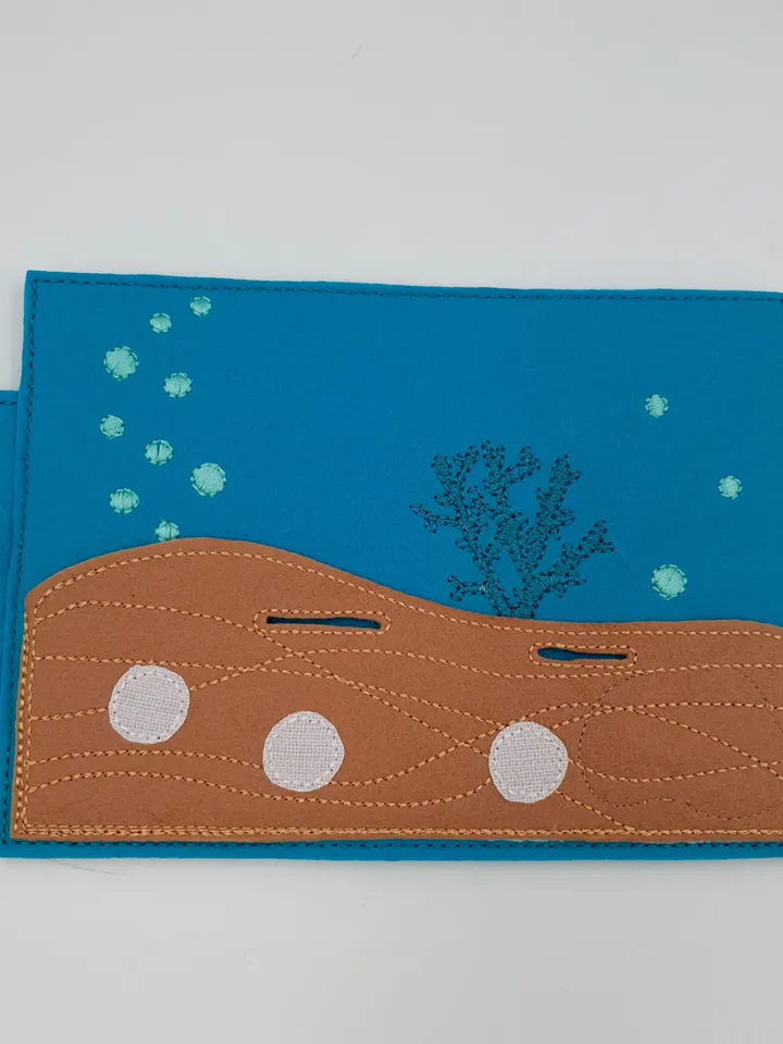 ITH ocean animals designs Felt Ancient Ocean Creatures - Embroidery Designs + PDF Story & Stones Template | Grandpa Oaky Adventures 4x4