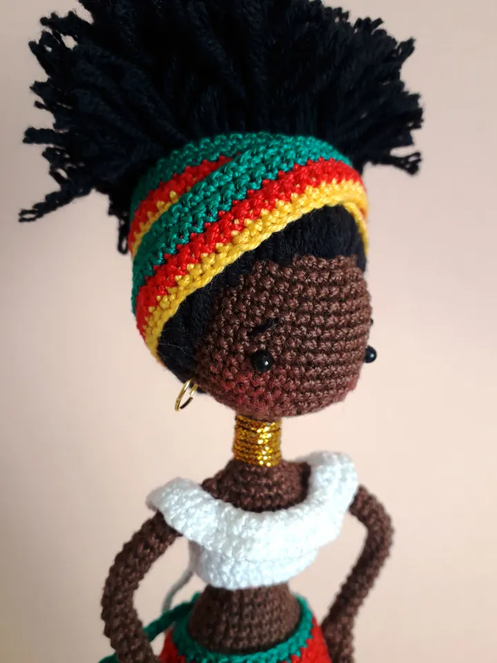 Pattern African Doll, Pattern Crochet African doll, Pattern Black Doll