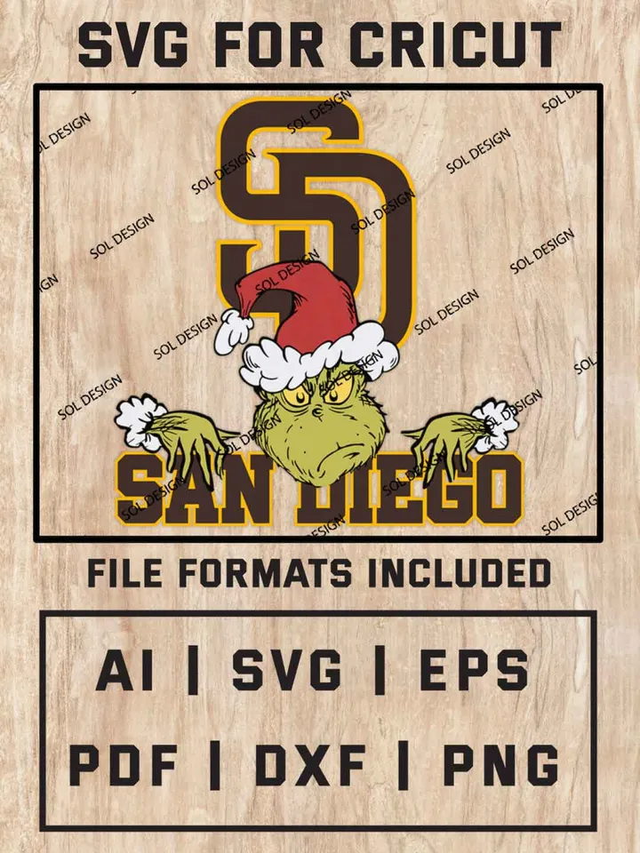 Grinch San Diego Padres SVG, MLB SVG Design, MLB San Diego Padres Logo SVG, MLB Padres  Cricut, Christmas Svg, Grinch svg, Digital Download