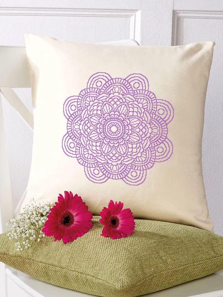 Flower mandala cross stitch pattern PDF download Mandala ornament cross stitch chart, Floral mandala pattern digital PDF, Mandala art #M237