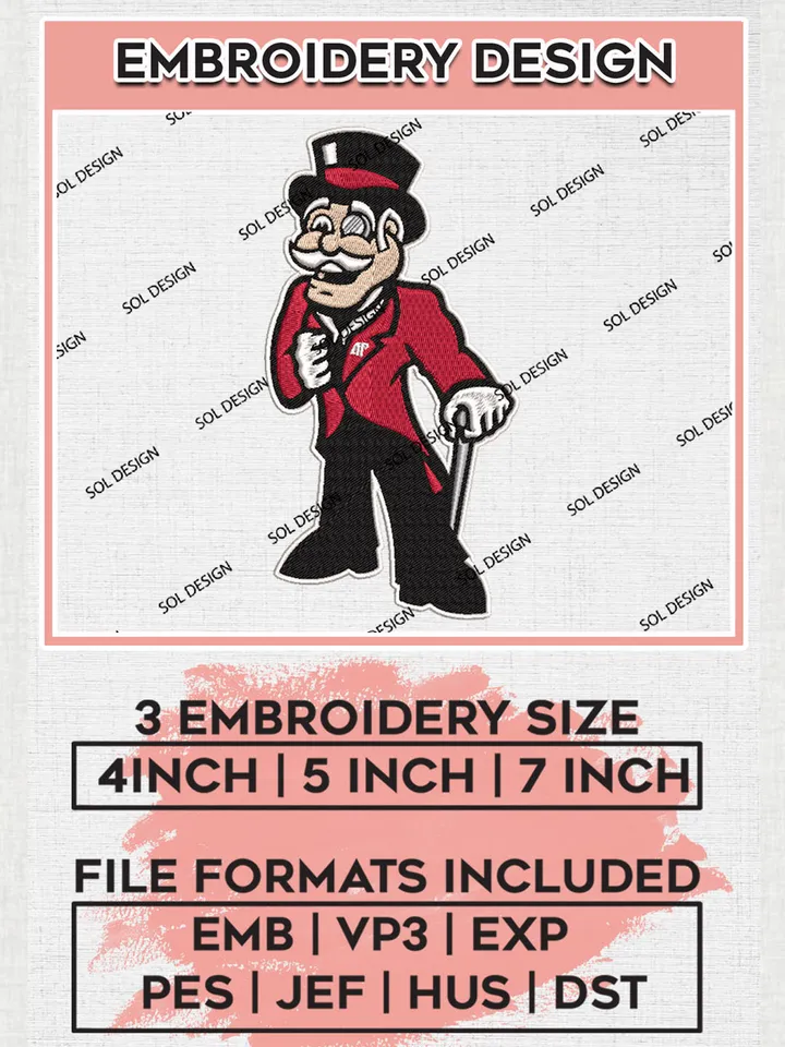 NCAA Austin Peay Governors College Football Team Mascot Logo embroidery designs, NCAA Austin Peay Governors Logo Machine embroidery designs, NCAA Team Logo embroidery designs, NCAA Game Day Machine embroidery designs, Digital Download