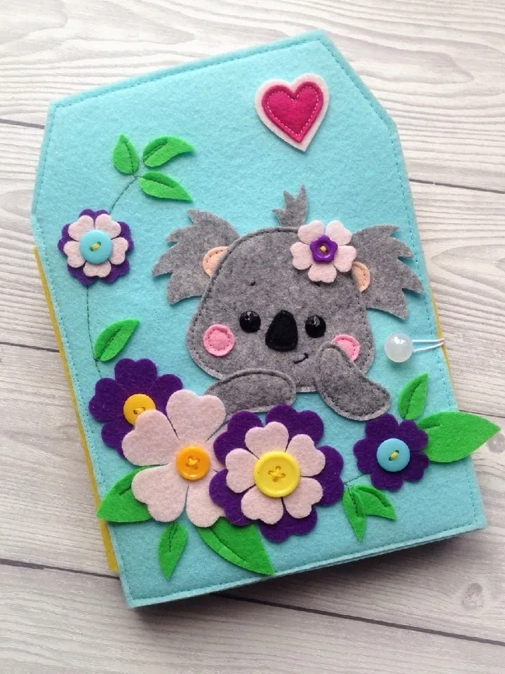 Koala Quiet book Pattern PDF, Felt activity book pattern, Baby Soft book template, Quiet book sewing ideas for toddler