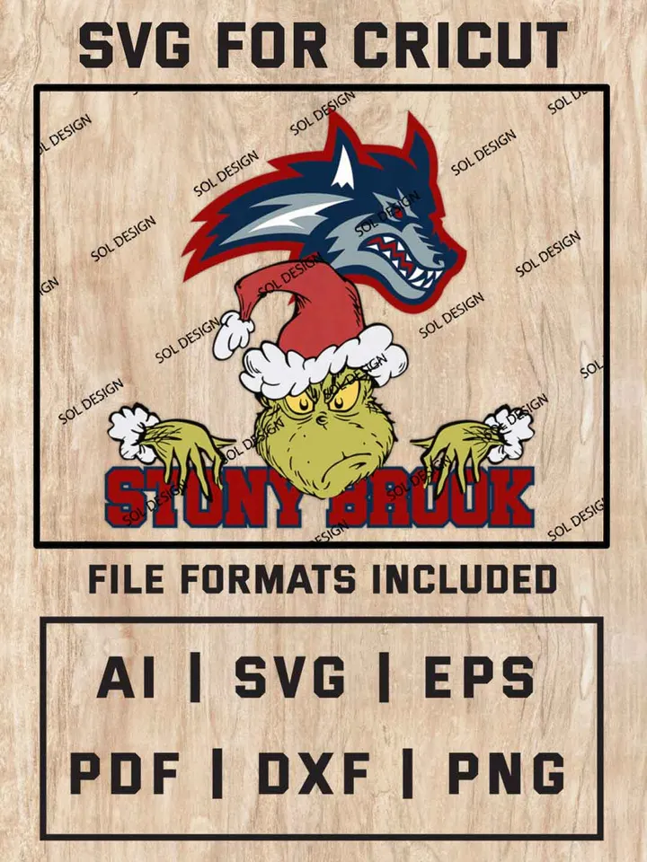 Grinch Stony Brook Seawolves SVG, NCAA SVG Design, NCAA Stony Brook Seawolves SVG, NCAA Seawolves Cricut, Christmas Svg, Grinch svg, Digital Download
