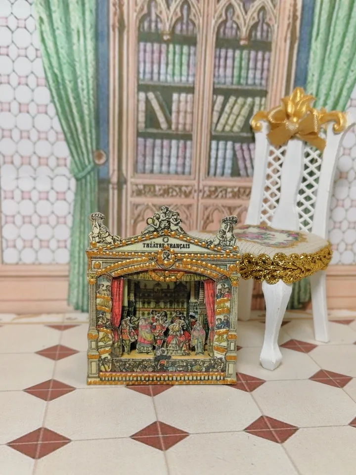 Miniature puppet theater for doll houses.1:12 scale.