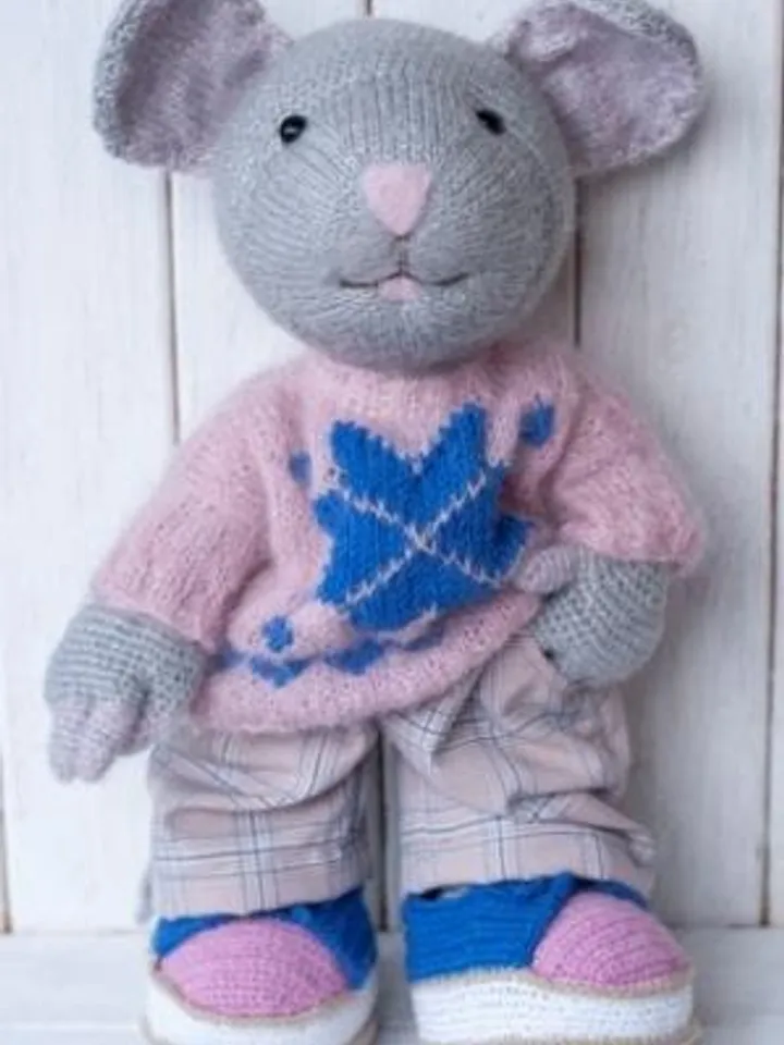 Crochet animal toy Mouse, Christmas Handmade gift stuffed animal toy, Waldorf doll, Amigurumi Mouse, Soft toy, Gift for