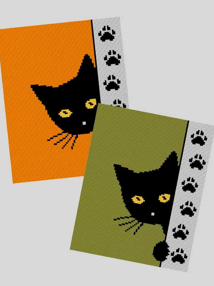 Black Cat Crochet C2C blanket pattern PDF