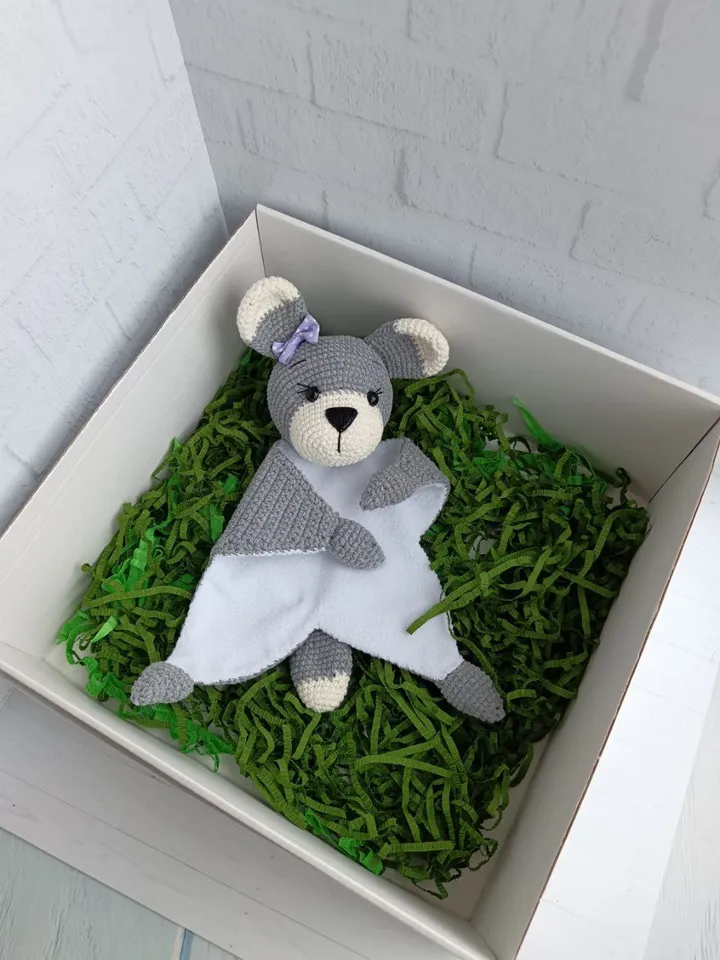 Baby Cotton Crocheted Comforter dog, Crocheted dog Toy