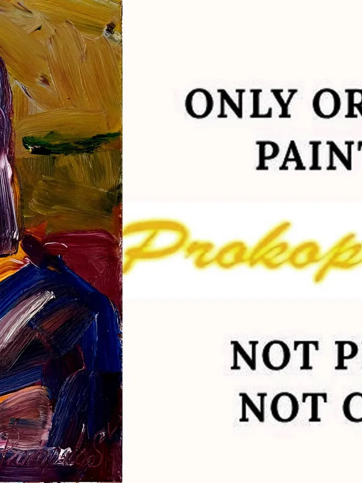 Woman Painting Original Art Portrait Woman Art Abstract Portrait original copy Mona Lisa Art Modern Surrealism Art 7x5 by ArtProkopaloSv