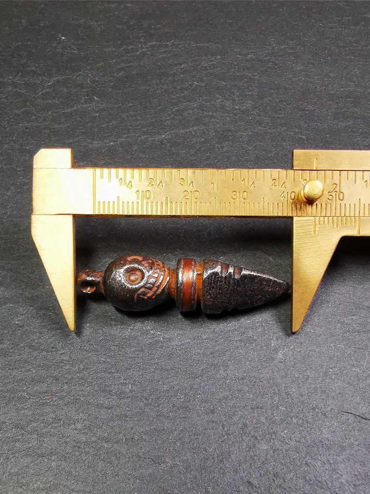Gandhanra Handmade Skull Phurba Amulet,Kila - Dorje Phurba,Tibetan Budhist Ritual Implement Pendant,Made of Cold Iron,44mm