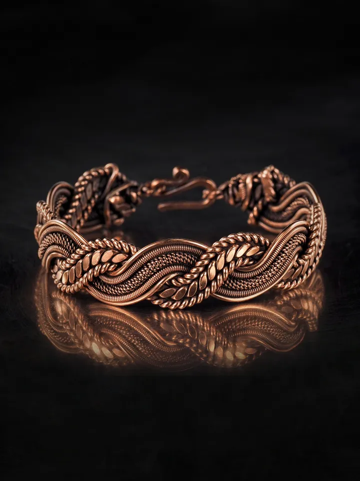 Wire wrapped copper bracelet for woman Antique style copper jewelry WireWrapArt