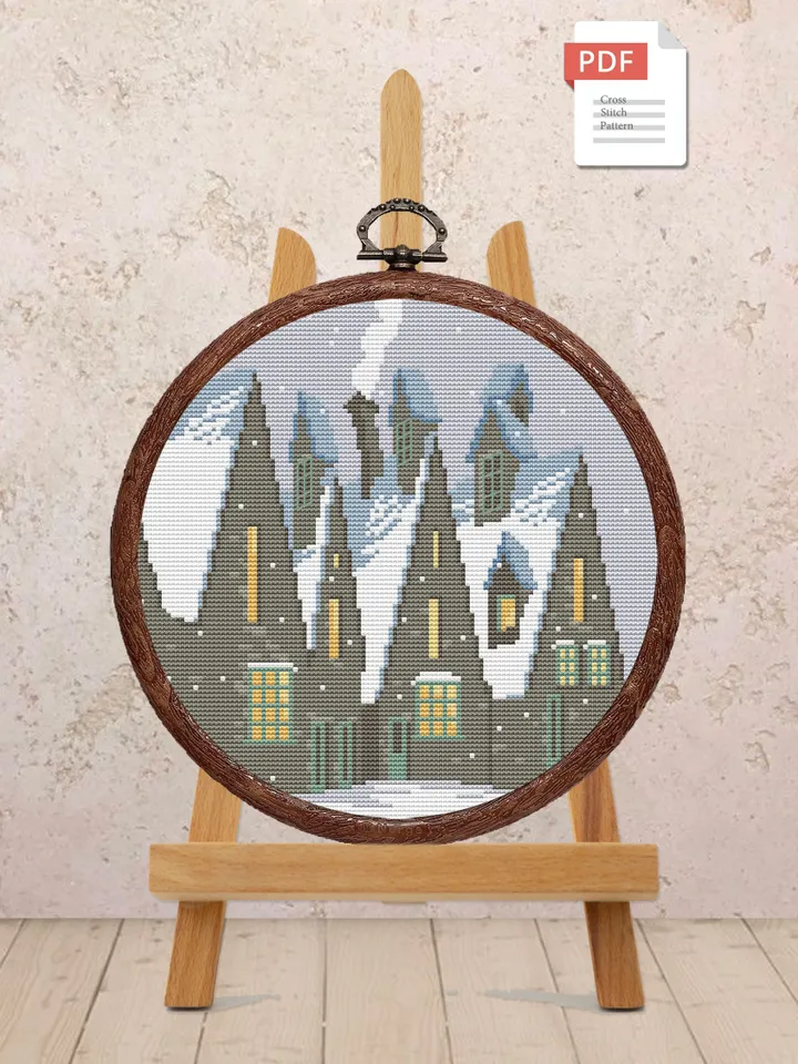 Magic Village Cross Stitch Pattern, Movies Cross Stitch Pattern, Movie Pattern, Wizard Cross Stitch Pattern, TV Cross Stitch Patterns #mv007