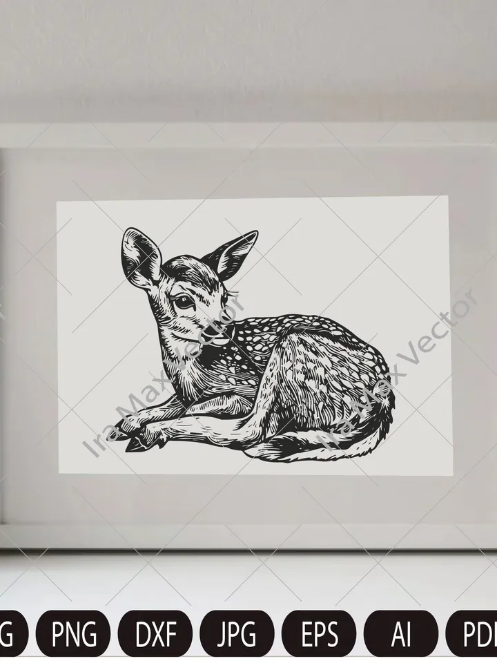 Fawn svg, deer baby svg,art for kid,forest animal,fawn clip art,fawn lazer