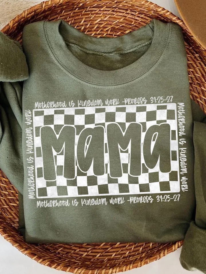 Christian Mom png, Retro Checkered Mama PNG, Motherhood is Kingdom Work png, Christian Mothers Day png, Mama Shirt Design, Christian png