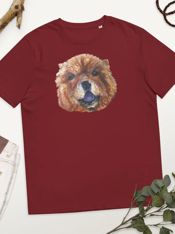 Chow chow Unisex organic cotton t-shirt made with my original watercolour painting,funny animals shirts, dogs lovers designer wearable gifts