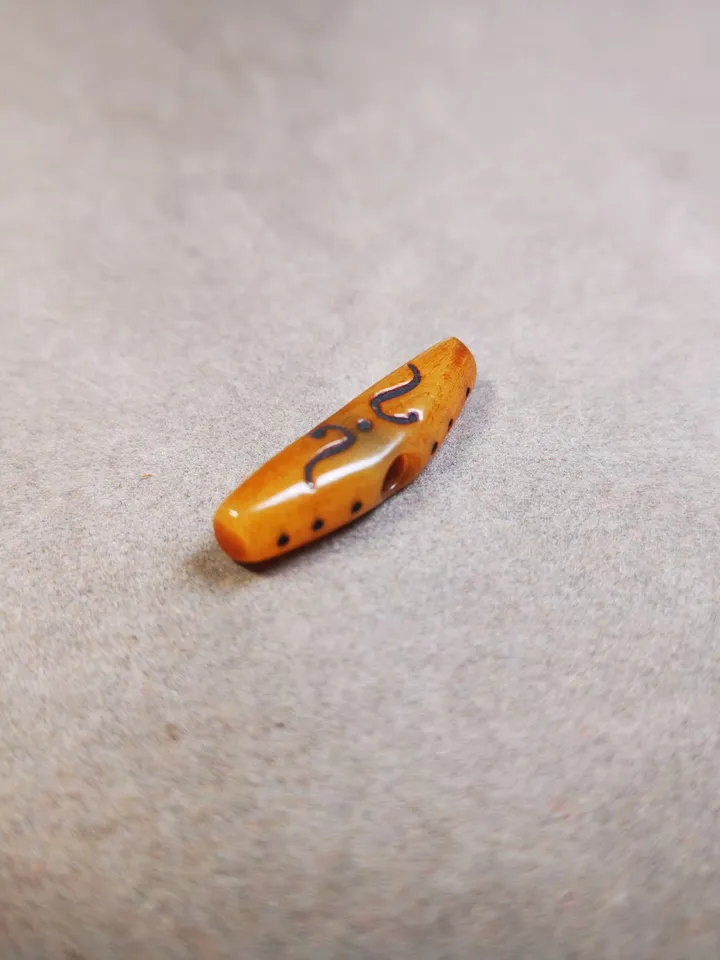 Gandhanra Handmade Tibetan Pendant Bead,Bone Carved Spacer Bead for Mala,Ruyi Amulet,Prayer Beads Accessories