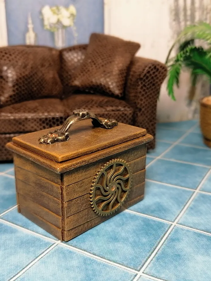 Dollhouse box. Miniature box.Dollhouse accessories.