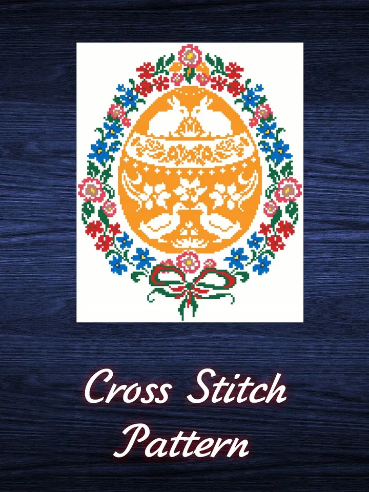 Cross Stitch Pattern Easter Egg Digital Download PDF
