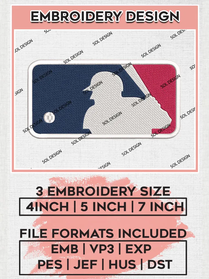 MLB Logo Embroidery Design, MLB Team Embroidery files, Baseball Team, Digital Download