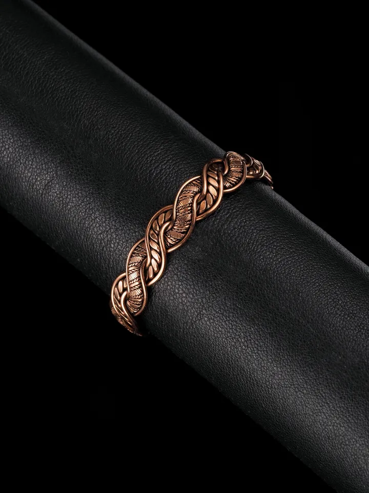 Woven copper wire bracelet Antique style handcrafted copper jewelry Unique gift