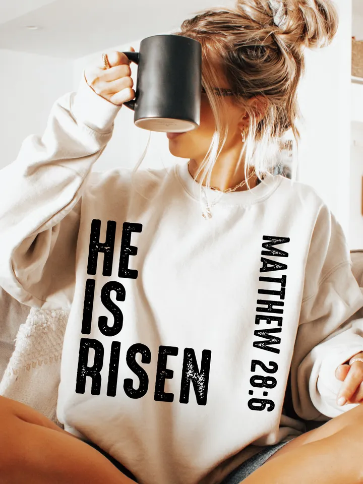 HE IS RISEN Matthew 28 6 Easter svg Png, Digital Download Png, Sleeve Design, Christian Png, Boho Sleeve Minimalist Design, Christian