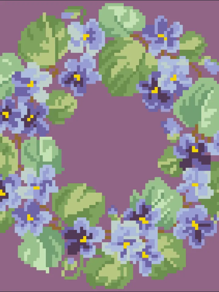 Antique Cross Stitch Pattern Flower Crown Antique Wreath Digital Download PDF